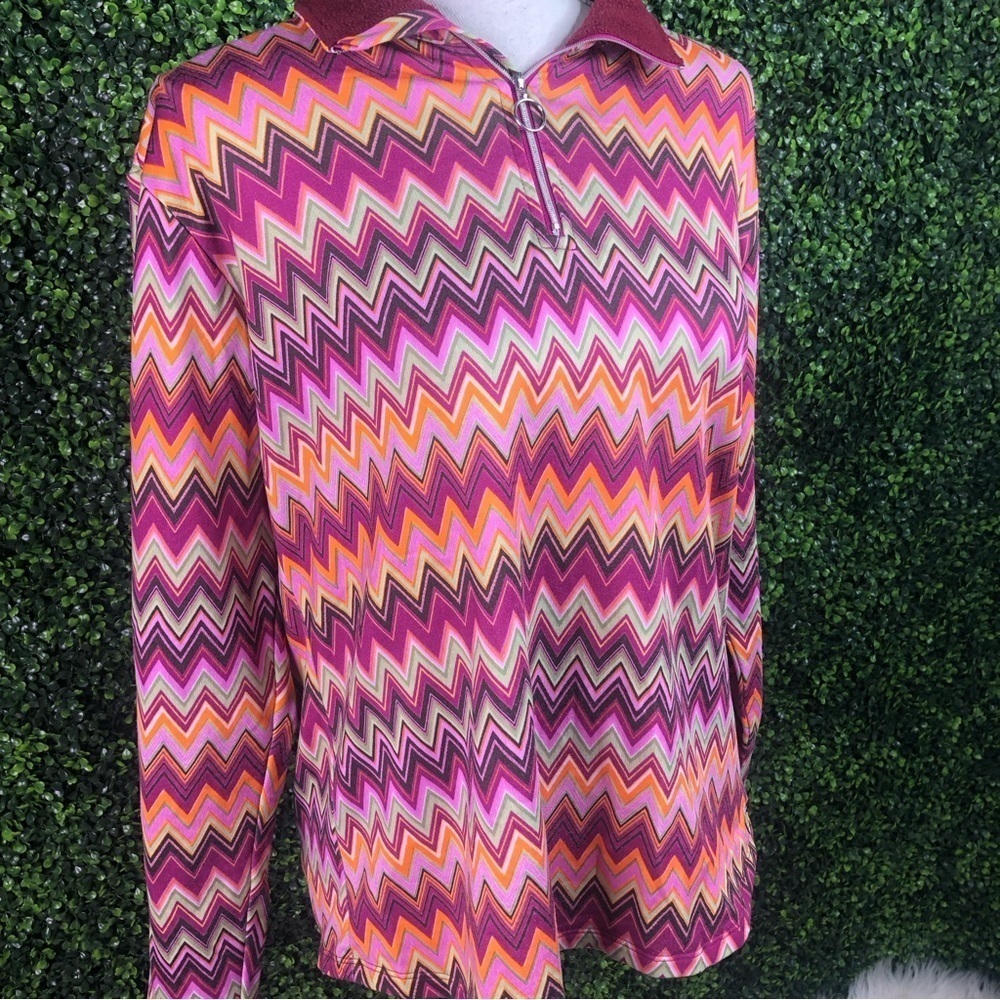 Athleta multicolor zigzag quarterzip sweater‎ - image 7